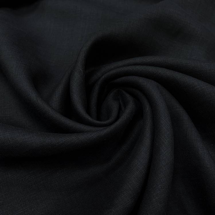 Ткань льняная цвет чёрный